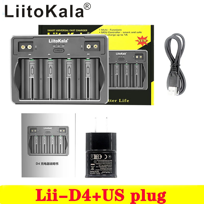 

Зарядное устройство LiitoKala для аккумуляторов 21700, 18650, 18350, 26650, RCR123, 16340, 14500 в, 3,7 в, Ni-MH/Cd, зарядное устройство для аккумуляторов AA, AAA, SC, D, C