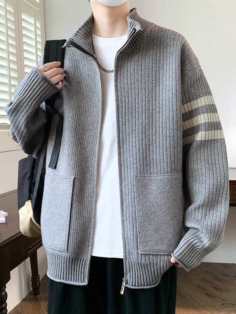 Кардиган на молнии свитер мужская осенне-зимняя Модная брендовая куртка с