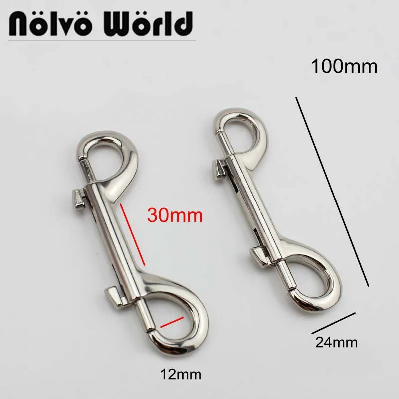 

10pcs 4 colors 10cm 2 snap hooks metal powerful dog leash hooks 2 claps metal for handmade man handbags bags belt hanger hooks