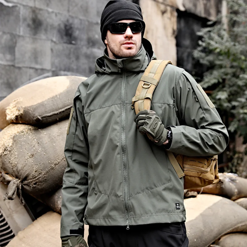 

Windbreaker Tactical Army Jacket Men's Outdoor Charge Coat Training Hiking Camp Trekking Softshell Fishing Hunting Stormsuit