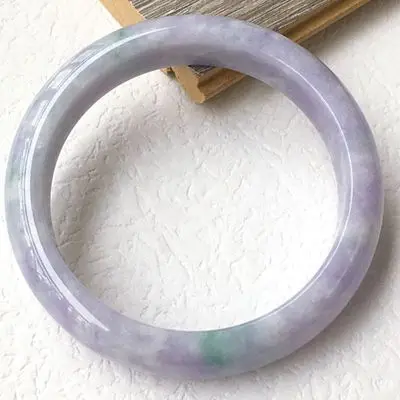 

zheru Jewelry Natural Burmese Jadeite 54mm-64mm Light Purple Bracelet Elegant Princess Jewelry Best Gifts