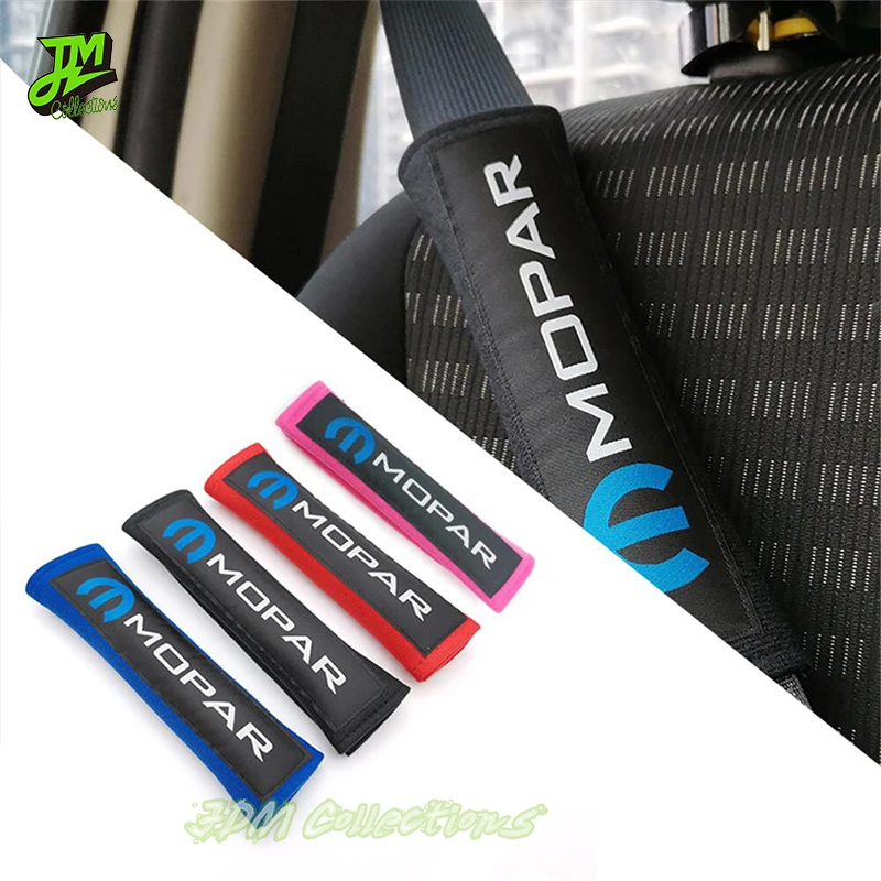 

2PCS/Pair Hot Sell Car Cotton Seat Belt Cover Shoulder Sewing Shoulder Pad Cover For MOPAR JDM Racing Auto Universal Accessories