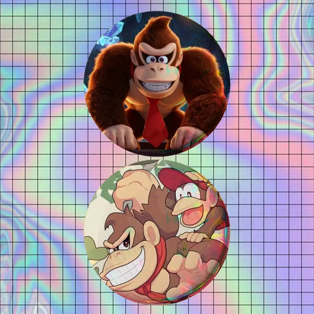 Фото Набор из 2-х значков-брошей с персонажами мультфильмов D-Donkey K-Kong для рюкзаков, одежды, украшений, коллекционный подарок для фанатов №2