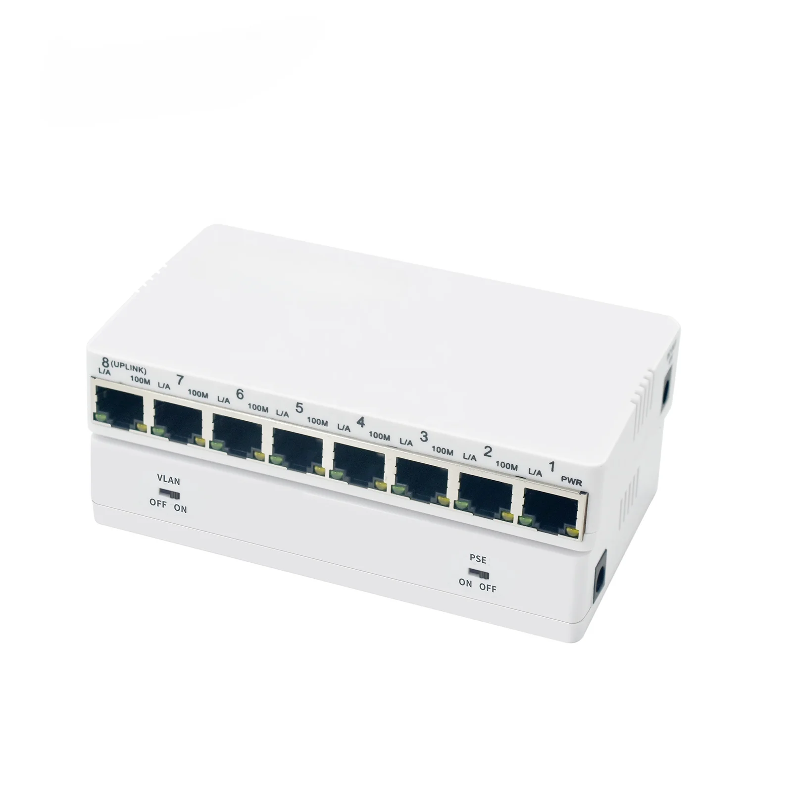 Пассивный PoE Reverse с кнопкой PSE и VLAN совместим APC PD 8 портов 10/100 МБ