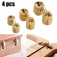4pcs brass furniture cabinet hinge copper door hinges 101214 1618mm cylindrical invisible for jewelry gift box box hardware