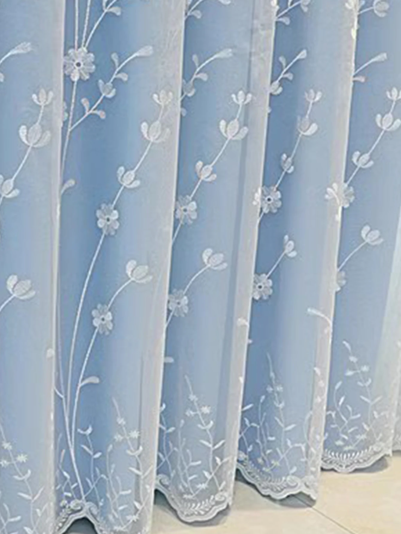 Занавески Из марлевой ткани встроенные двухслойные занавески с вышивкой для