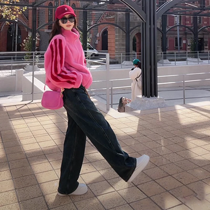 2024 Новая спортивная бейсбольная форма с воротником-стойкой короткая меховая