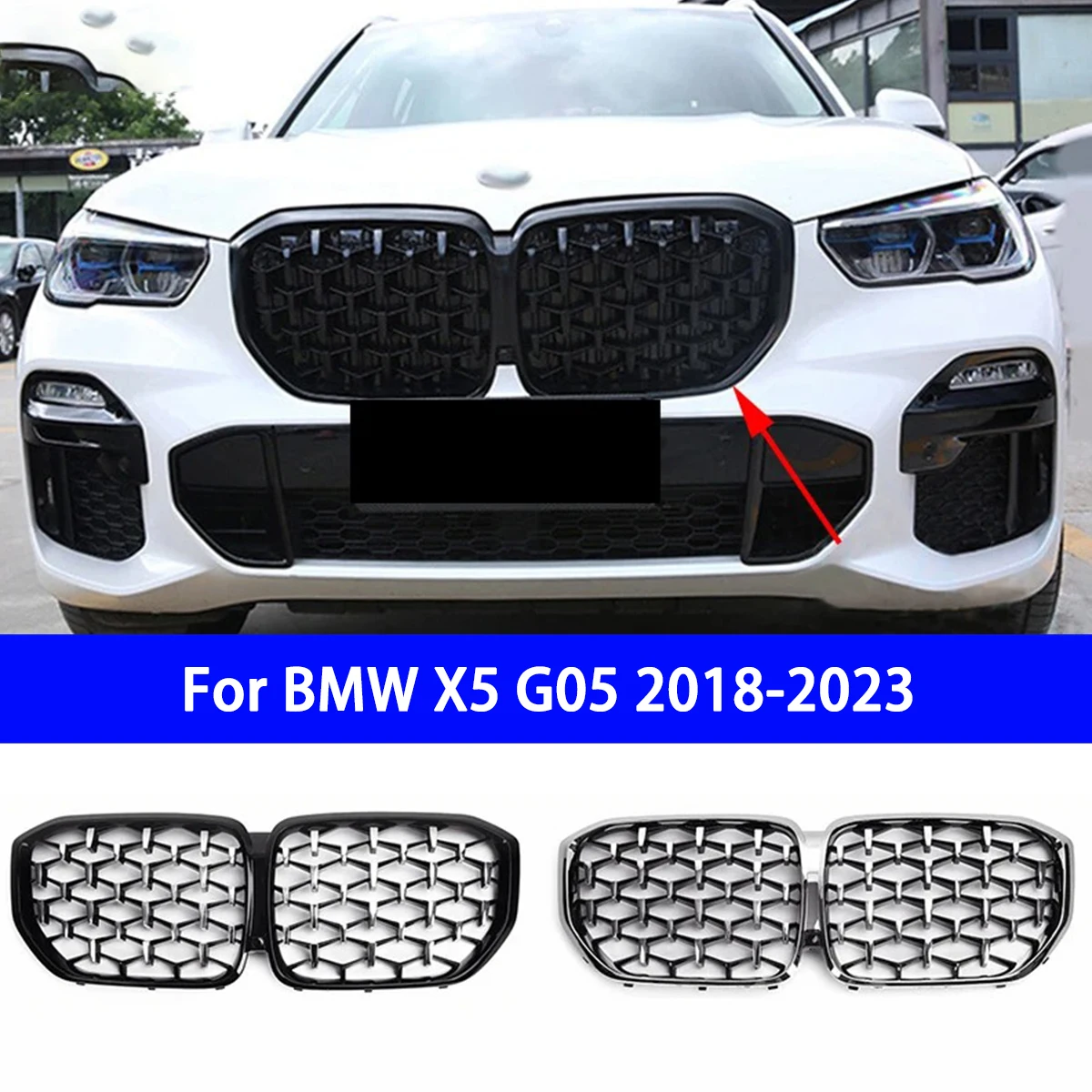 Подходит для BMW G05 X5 30d 40i 40d 45e M50i M50d 2018-2023 M-тип Решетка переднего бампера
