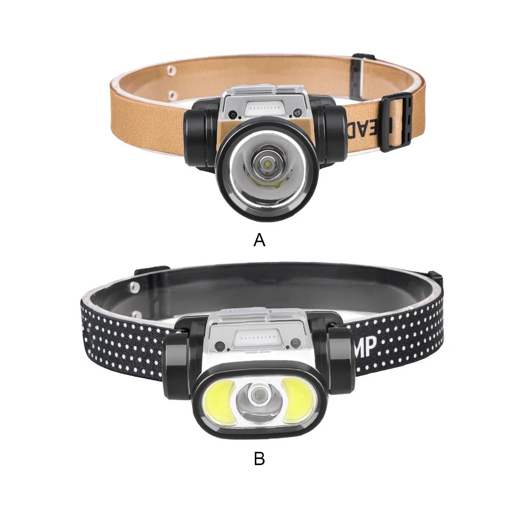 

Headlamp Outdoor Portable Headlight Fixed Focus Rechargeable Head Lamp Warning Light Camper Tourist Sensor Type 1