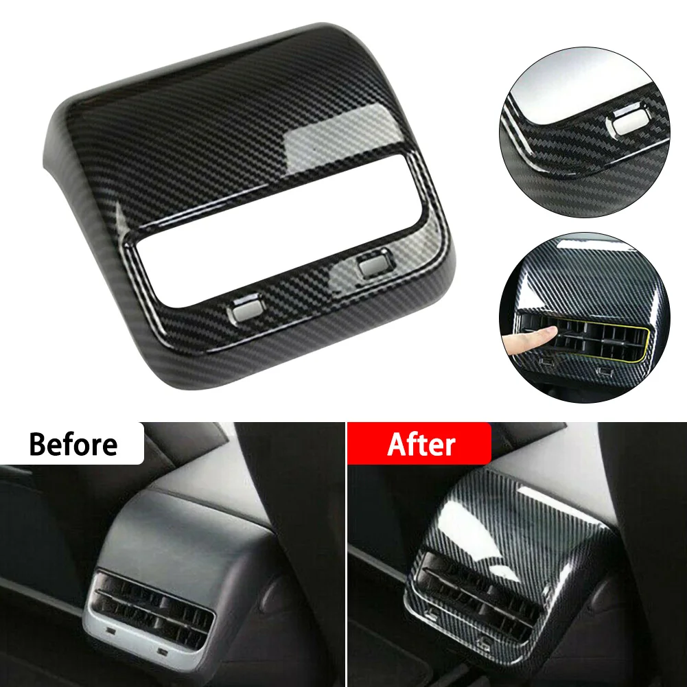 

Car Rear Air Vents Outlet Cover Trim For Tesla Model 3 2018 2019 Carbon Fiber Style Parts Auto Interior Accessories Wholesale