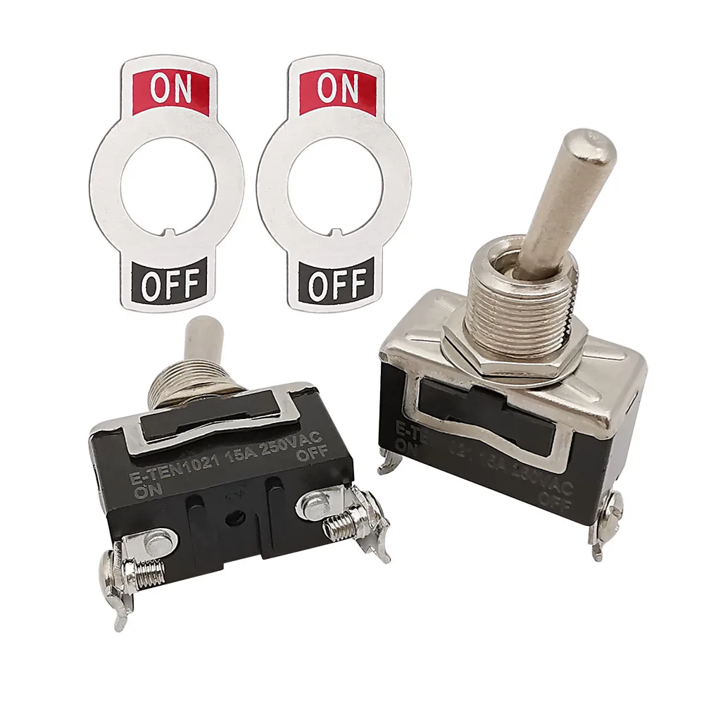 2 шт., потенциальный 2-контактный переключатель питания, 15 А, 250 В, черный переключатель питания SPST