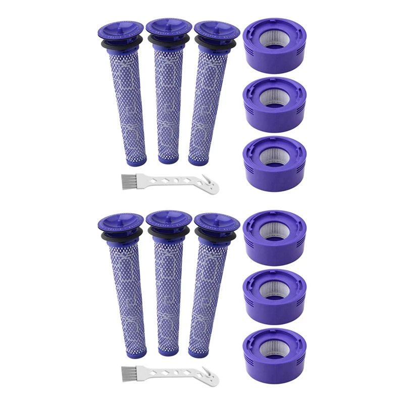 

14-Pack Vacuum Filter Kit For Dyson V6, V8, V7 Vacuum Cleaner, 6 HEPA Column Filter, 6 Pre-Filter, 2 Cleaning Brush