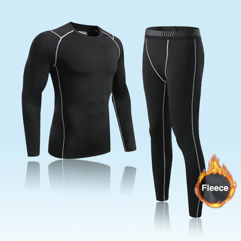 

Зимняя одежда для фитнеса, мужское и детское термобелье, Флисовая теплая спортивная одежда, Колготки с базовым слоем, компрессионное нижнее...