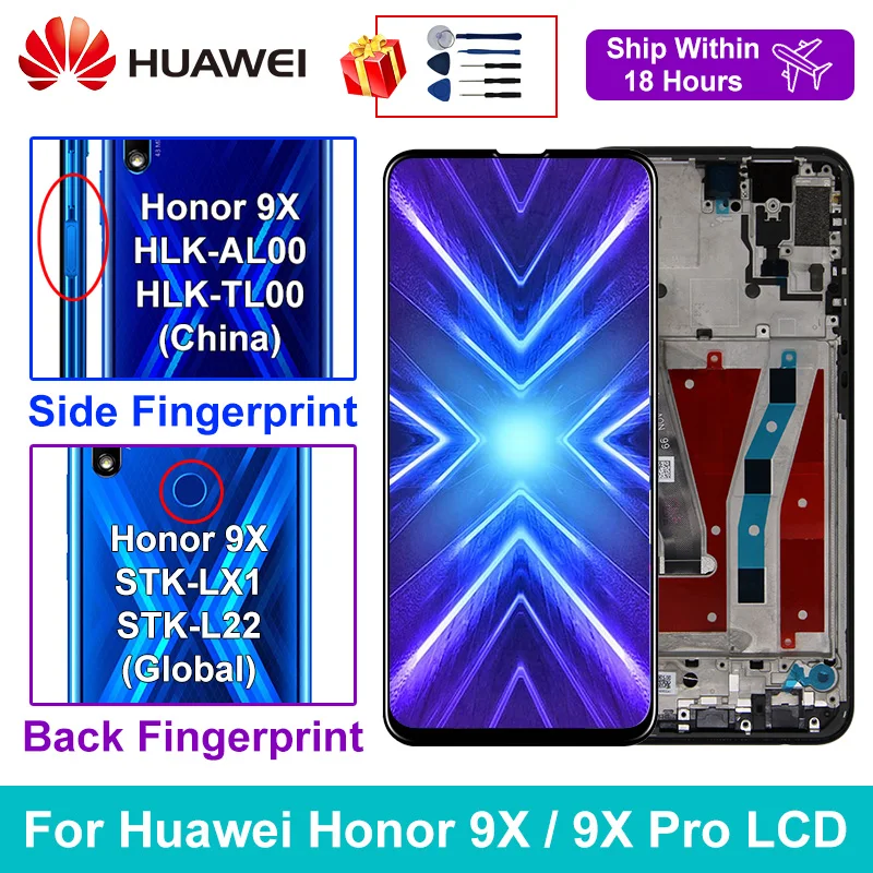 ЖК-дисплей 6 59 дюйма для Huawei Honor 9X сенсорный экран с дигитайзером в сборе Pro дисплея