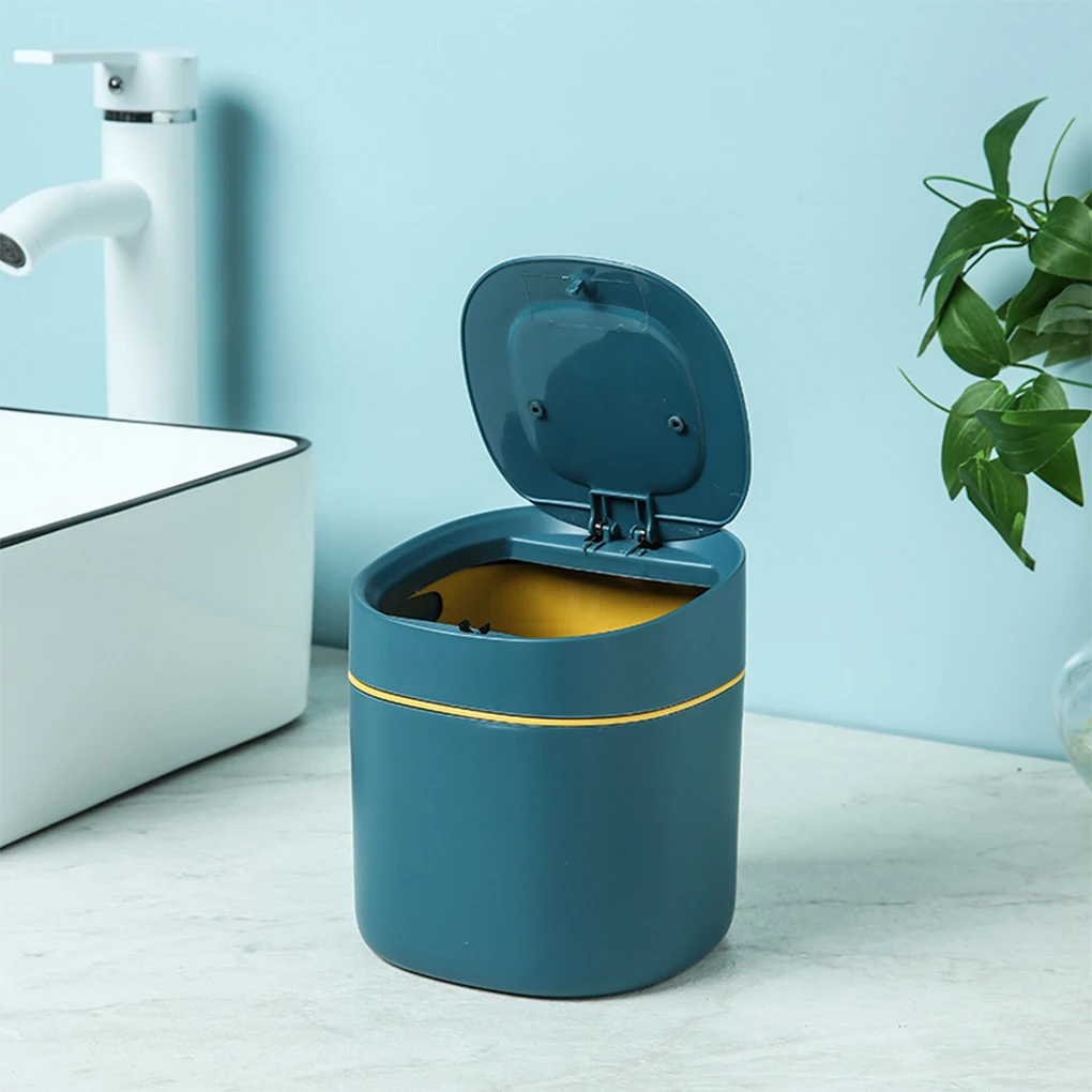 

Desktop Trash Can 4L Pressing Garbage Paper Waste Bin Living Room Table Dustbins Pencil Container Organizer for Household