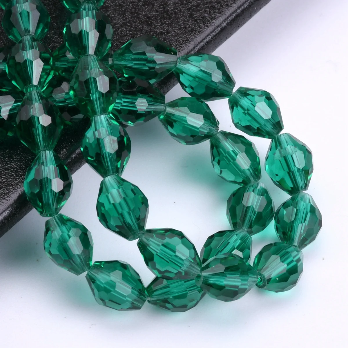 24pcs Oval 10x8mm Faceted Crystal Glass Loose Spacer Beads For Jewelry Making DIY Crafts Findings