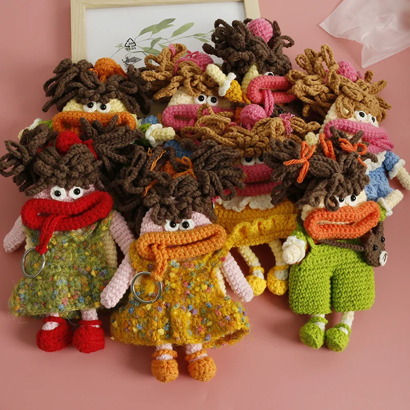 Милая искусственная кукла для рукоделия вязаная сумка хранения наушников