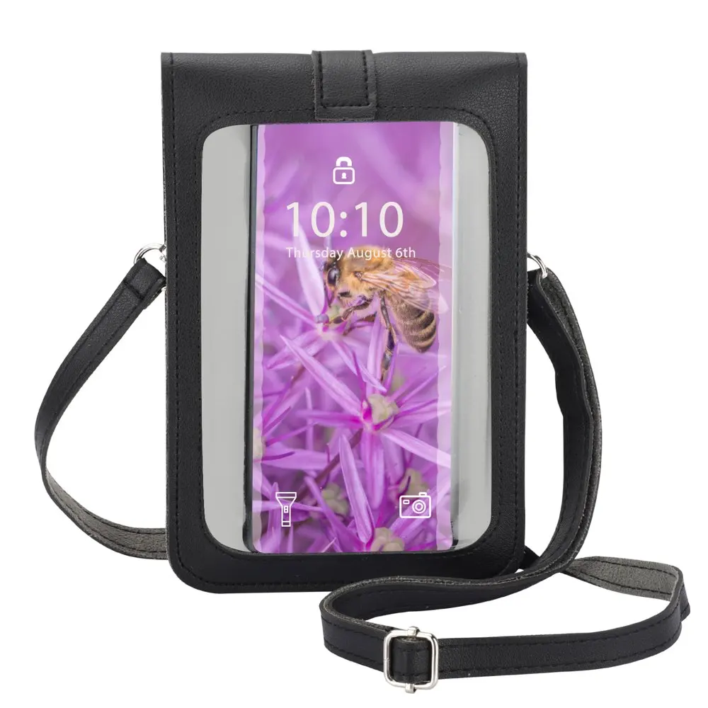 

Маленький кошелек для сотового телефона, сумка через плечо, кожаный легкий вместительный кошелек с карманами, сумка на плечо для сенсорного экрана, карман для карт