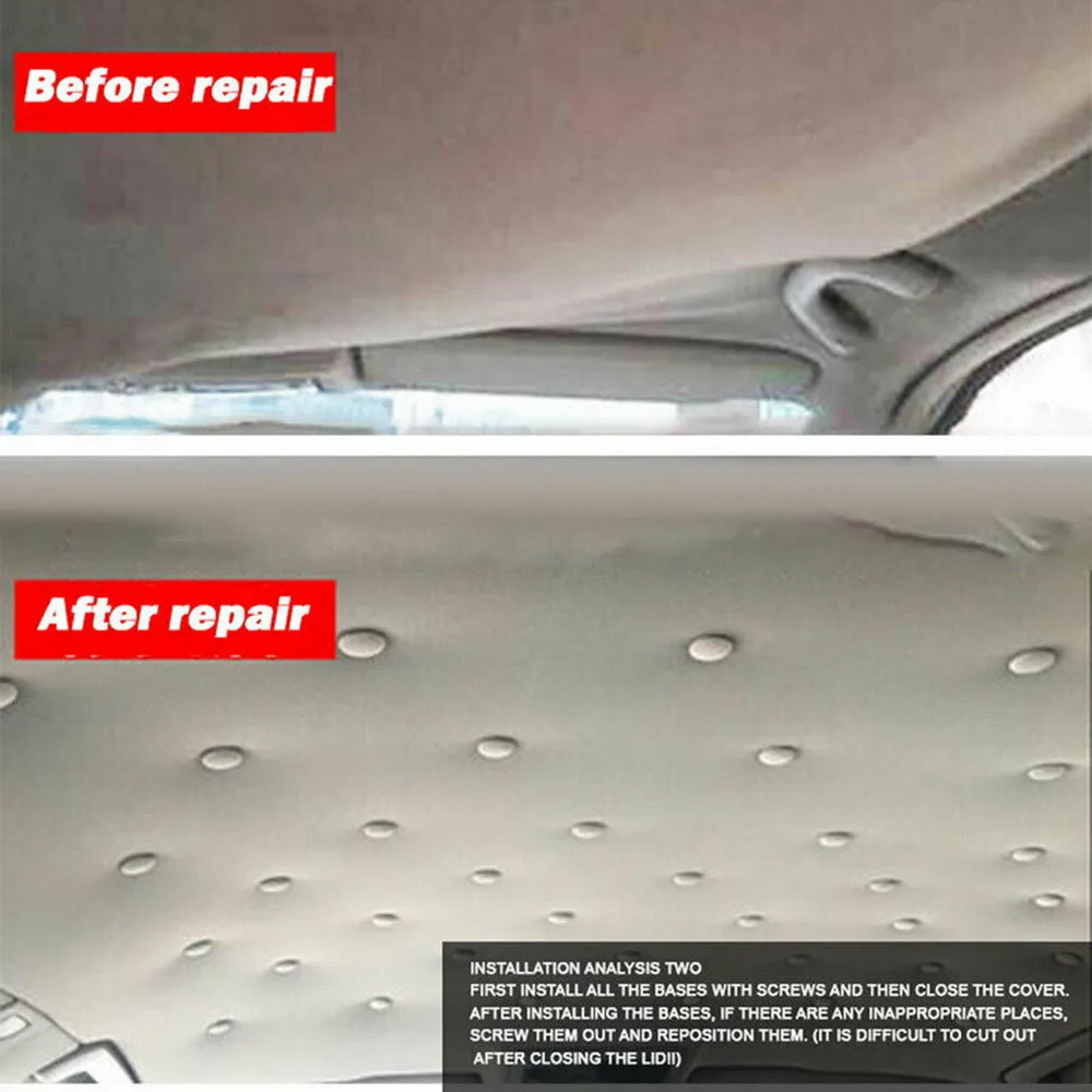 

60* Car Roof Buckle 60pcs Buckle Screw Push Pin Roof Lining Repair Kit