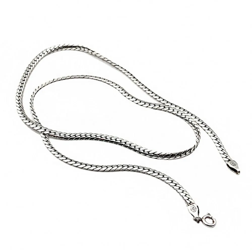 Ожерелье BOCAI S925 из стерлингового серебра для мужчин и женщин новая модная плоская