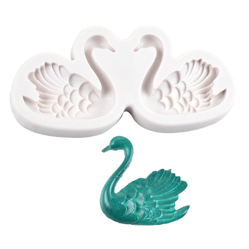 

Couple Swan Silicone Fondant Mold Cake Decor DIY Chocolate Candy Desserts Cookies Pastry Baking Tool Cake Mold Bakeware