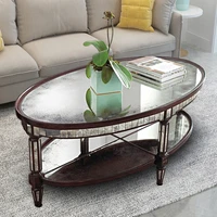 european style living room tea table neoclassical sofa side table small house type creative personality tea table mirror glass o