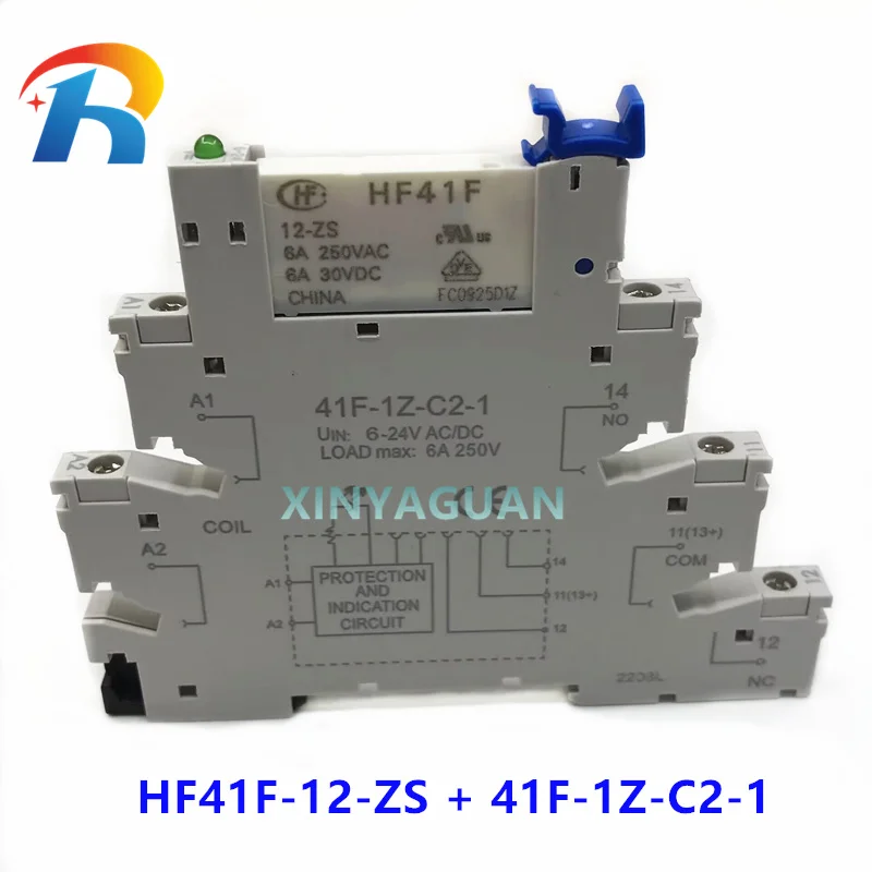 

10 шт. HF41F 5-ZS Φ HF41F/24-ZS 41F-1Z-C2-1 6A 1CO тонкое релейное крепление на винтовой розетке HF41F 5V 12V 24V ZST HF41F-12-ZS