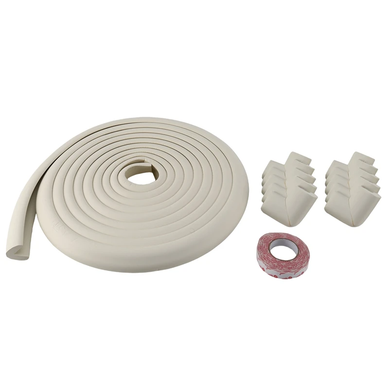 

Baby Proofing Edge Corner Protector 19.6Ft Edge + 10 Corners,Table Bumper Guard, Baby Safety Corners Cushion,White