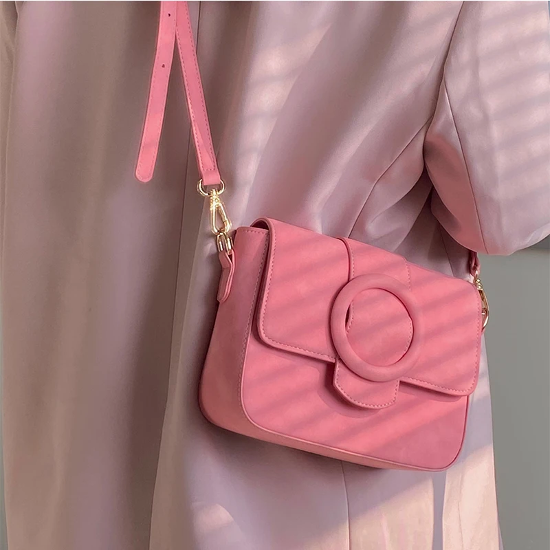 

Женская маленькая квадратная сумка на плечо из искусственной кожи, клатч высокого качества, розовые дамские сумочки-Клатчи через плечо с пр...