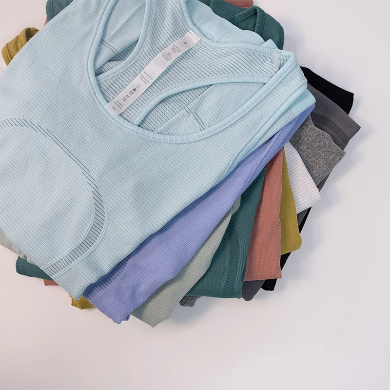 Lulu Women Summer Cotton Sleeveless Vest Quick-drying Mesh Sports Top Fitness Clothing T-shirt Gym Yoga Wear Workout Tops