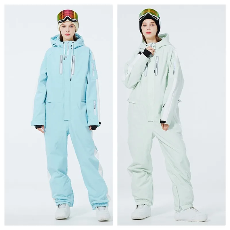2022 New Ski Jumpsuit Luxury Men Women Thermal Snow Mountain Overalls Outdoor Wear Waterproof Windproof Snowboard Clothes Girls