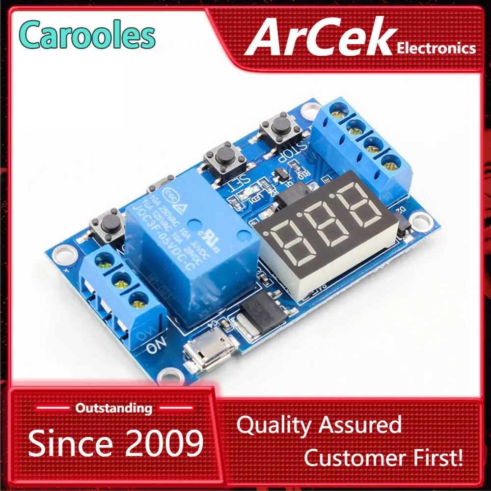 

Micro USB WS16 Switch Delay Time Relay Module 5V LED Display Automation Cycle Delay Timer Control Board DC 6-30V 6V 9V 12V 24V
