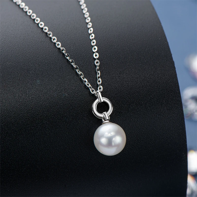 

Ожерелье из серебра Lnngy с жемчугом 7-7,5 мм, ожерелье с подвеской из натурального пресноводного жемчуга в форме буквы о для женщин, подарок на помолвку