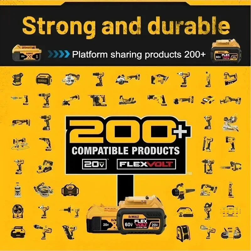 Оригинальный аккумулятор DeWALT 20В60В 9000мАч MAX FlexVolt для DCB606 DCB205 DCB206 DCB209 DCB182 для электроинструментов, авиадоставка (art.: 3920dbaa95fae) - 3920dbaa95fae