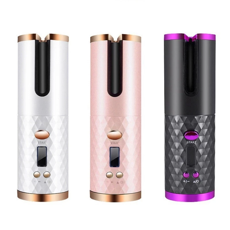 

Полностью автоматическая Плойка для завивки волос, щипцы для завивки волос с ЖК-дисплеем, керамический вращающийся Волшебный щипцы для зав...