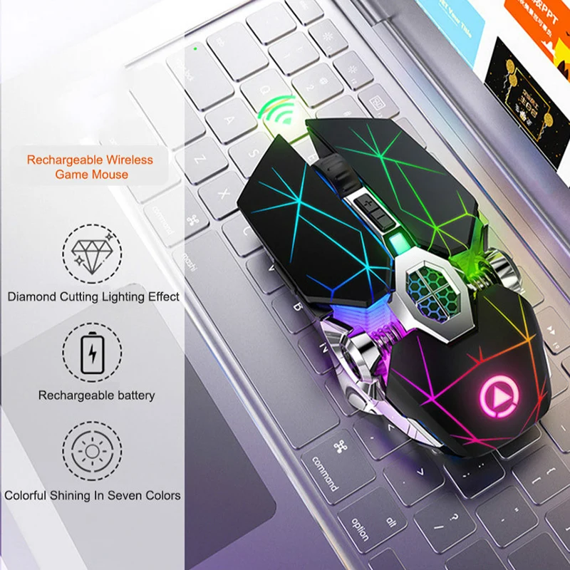 Беспроводная оптическая USB игровая мышь 2 4G 1600 точек на дюйм 7 цветов