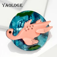 yaologe hot selling womens brooch acrylic material cute cartoon dinosaur girls pins brooches lovely woman jewelry on clothes