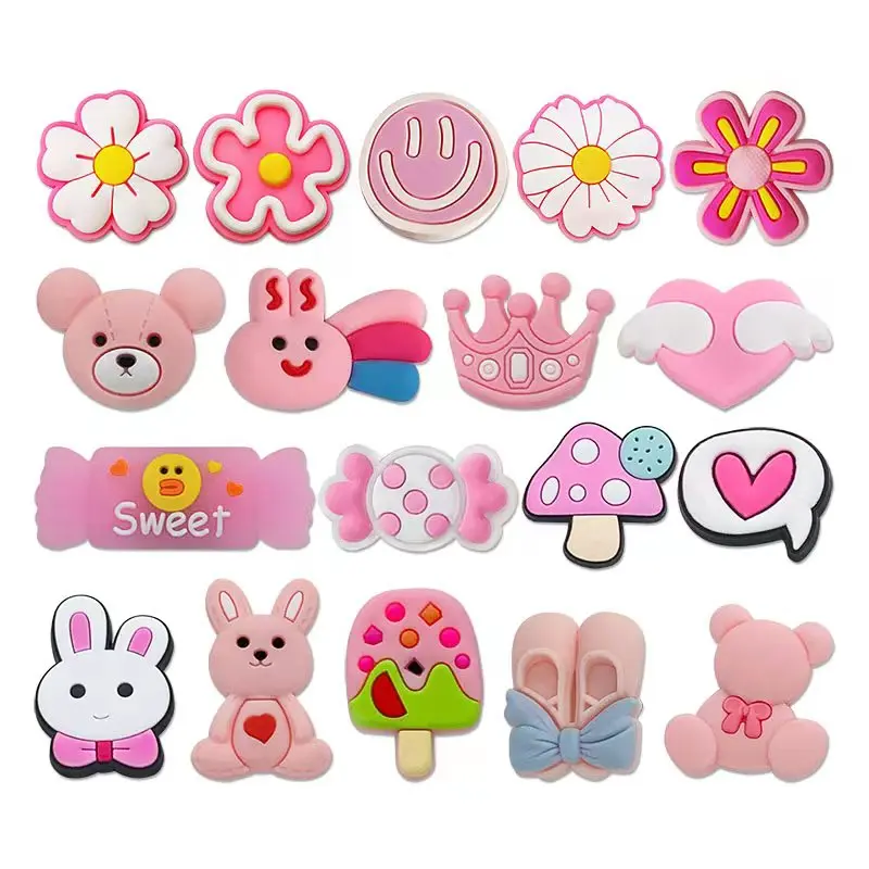 18pcs jibz Woman And Girls Y2K Serics Shoe Charms Decrations For Croc Charms Buckle X-mas Gifts Shoe Accessories