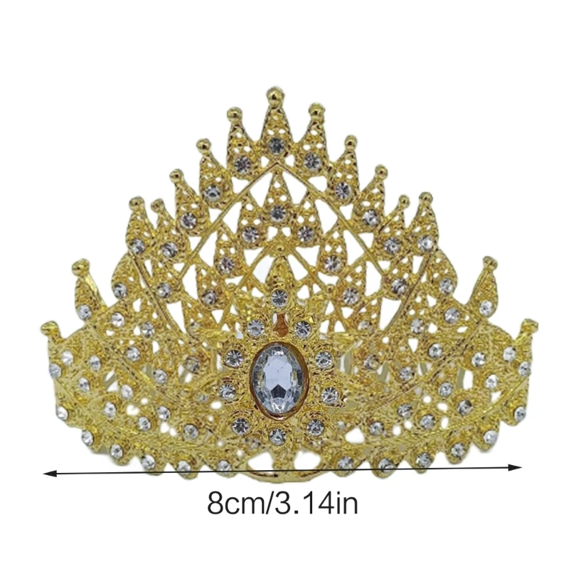 

L5YA Thai Dance Headpiece Thai Crown Dance Headdress Gold Thai Hair Accessories Traditional Indian Crown Thai Hair Jewelry