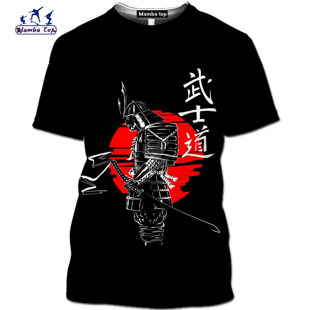 Топ Mamba футболка с японским Самураем мужские футболки 3D-принтом манга череп маска