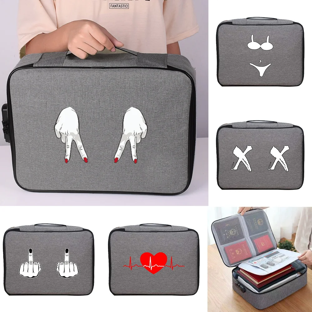 Organizer Case Unisex Outdoor Travel Luggage Credentials Passport Wallet Storage Bag Chest Print Waterproof File Holder Handbags