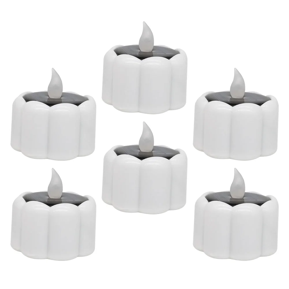 

6 шт., водонепроницасветильник светодиодные Чайные лампы на солнечной энергии