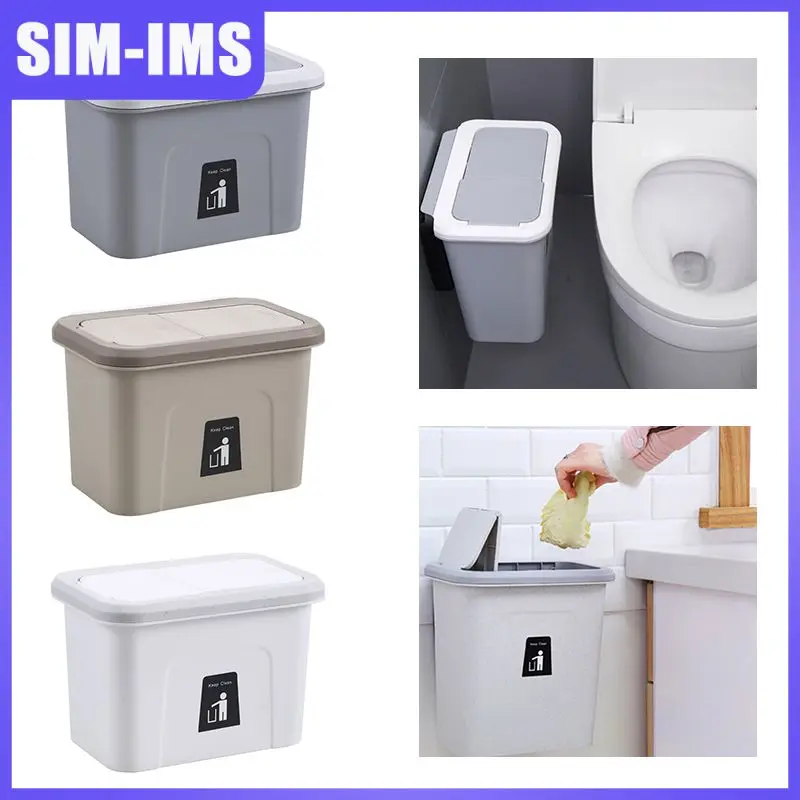 

Sink Hanging Dustbin With Cover Hanging Kitchen Food Garbage Cans Combination Trash Cans Household Cleaning Tools Waste Bins