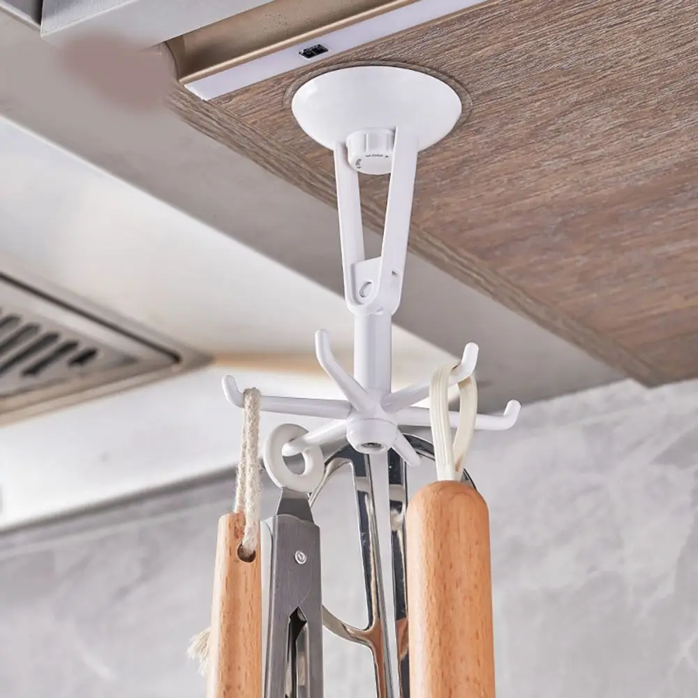 

Space Saving Wall Hangers Non-marking Installation Swivel Hooks Durable Spatula Storage Rack for Kitchen