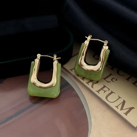 Серьги-кольца Multicolor смола цинковый сплав