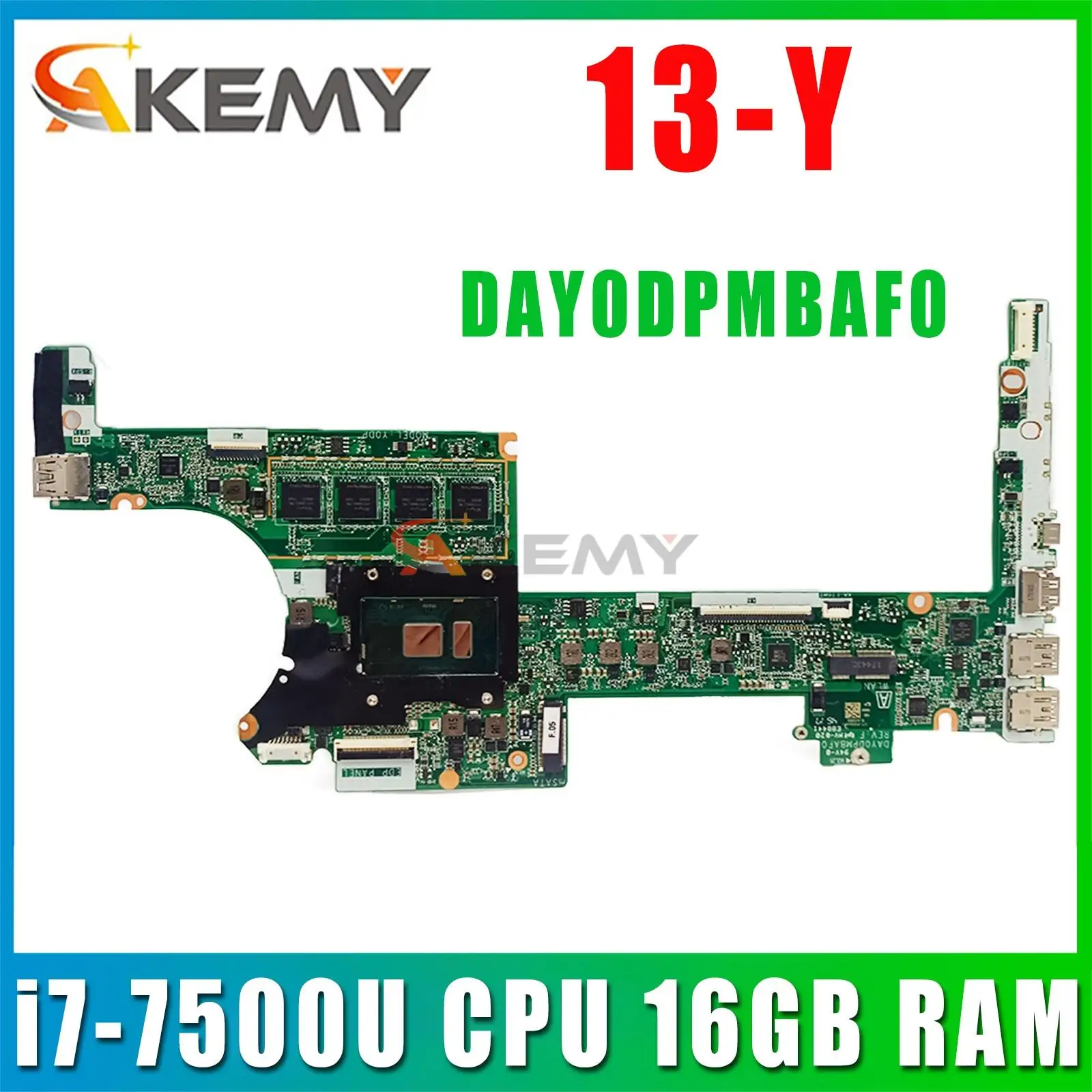 

Mainboard 906722-601 906722-001 For HP ENVY X360 CONVERTIBLE 13-Y Laptop Motherboard DAY0DPMBAF0 i7-7500U CPU 16GB RAM