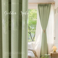 2022 new chenille jacquard forest blackout japanese hotel home improvement curtain finished golden wheat ear ly