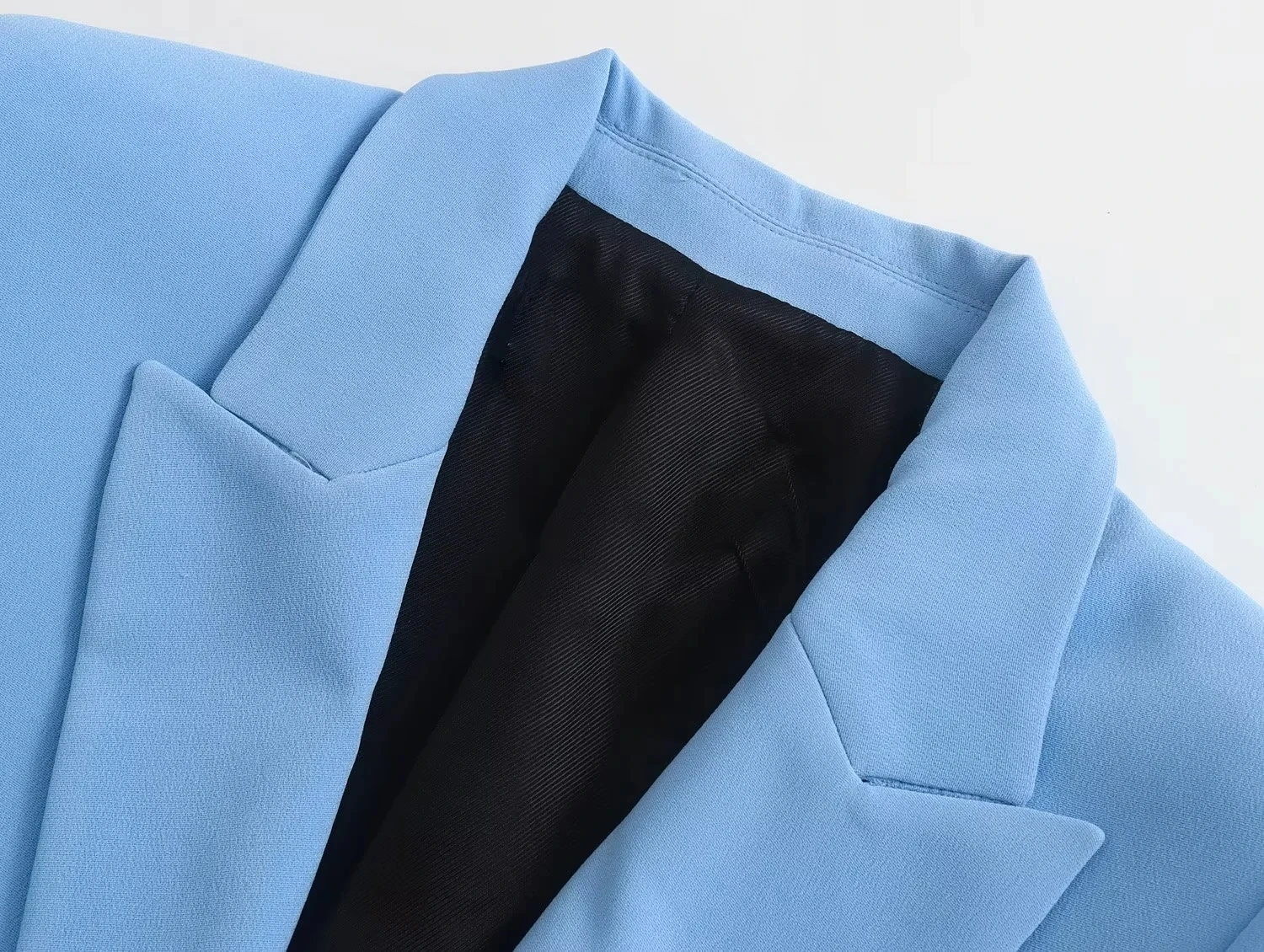 Dave&Di England Style Office Lady Fashion Jacket Tops Blue Color Casual Blazers Women