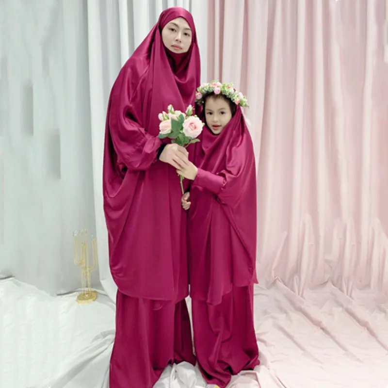 Мусульманские наборы Рамадан из 2 предметов, хиджаб, Молитвенное платье для женщин, мусульманская одежда, джилбаб, полное покрытие, Abaya, Дуба...