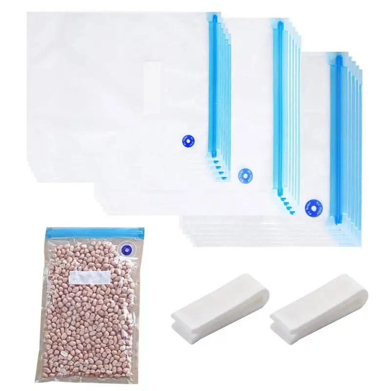 

Многоразовые Пакеты для хранения пищевых продуктов, вакуумные герметичные пакеты с ручным насосом, зажимы для герметизации, пищевая пленка для замораживания продуктов, 17/20 шт.